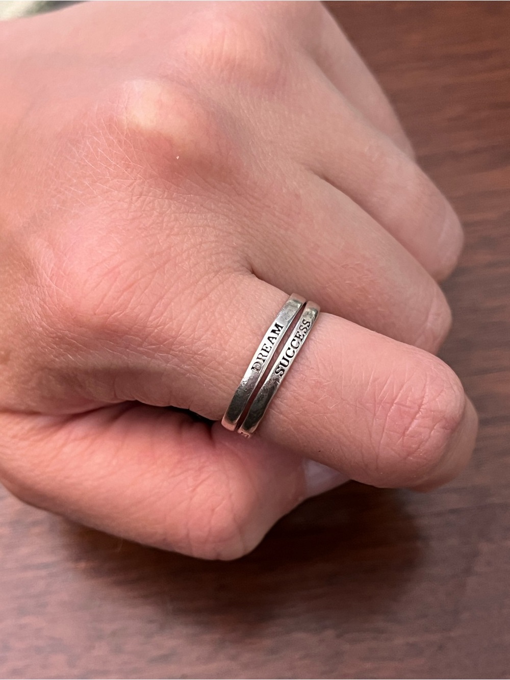 Silver Rings “Dream” and “Success” - set of 2 rings